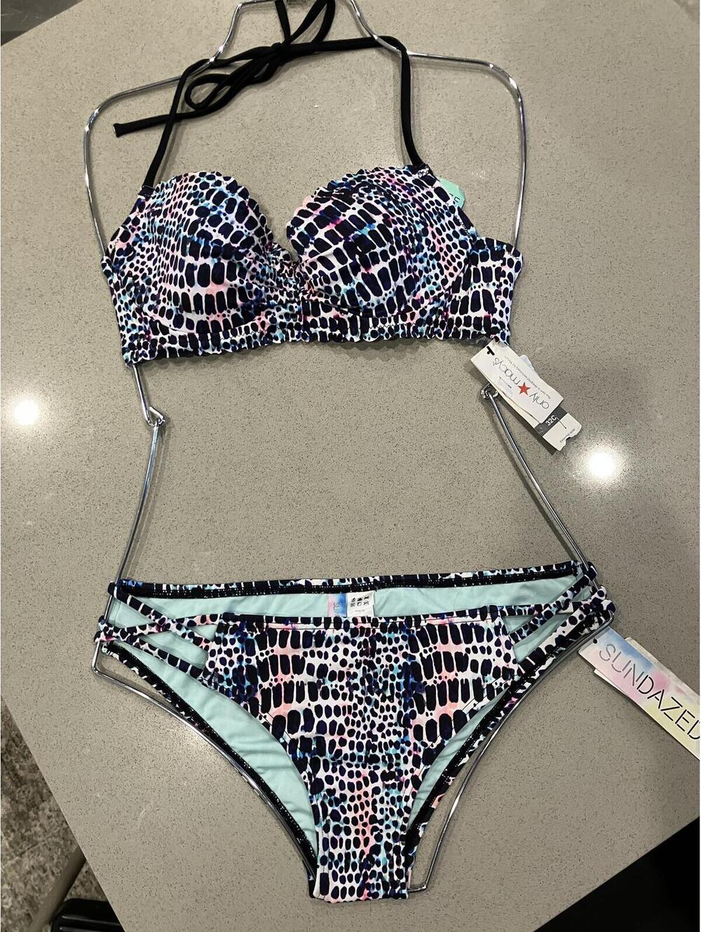 NWT Sundazed Multicolor Animal Print Two-Piece Bikini Set